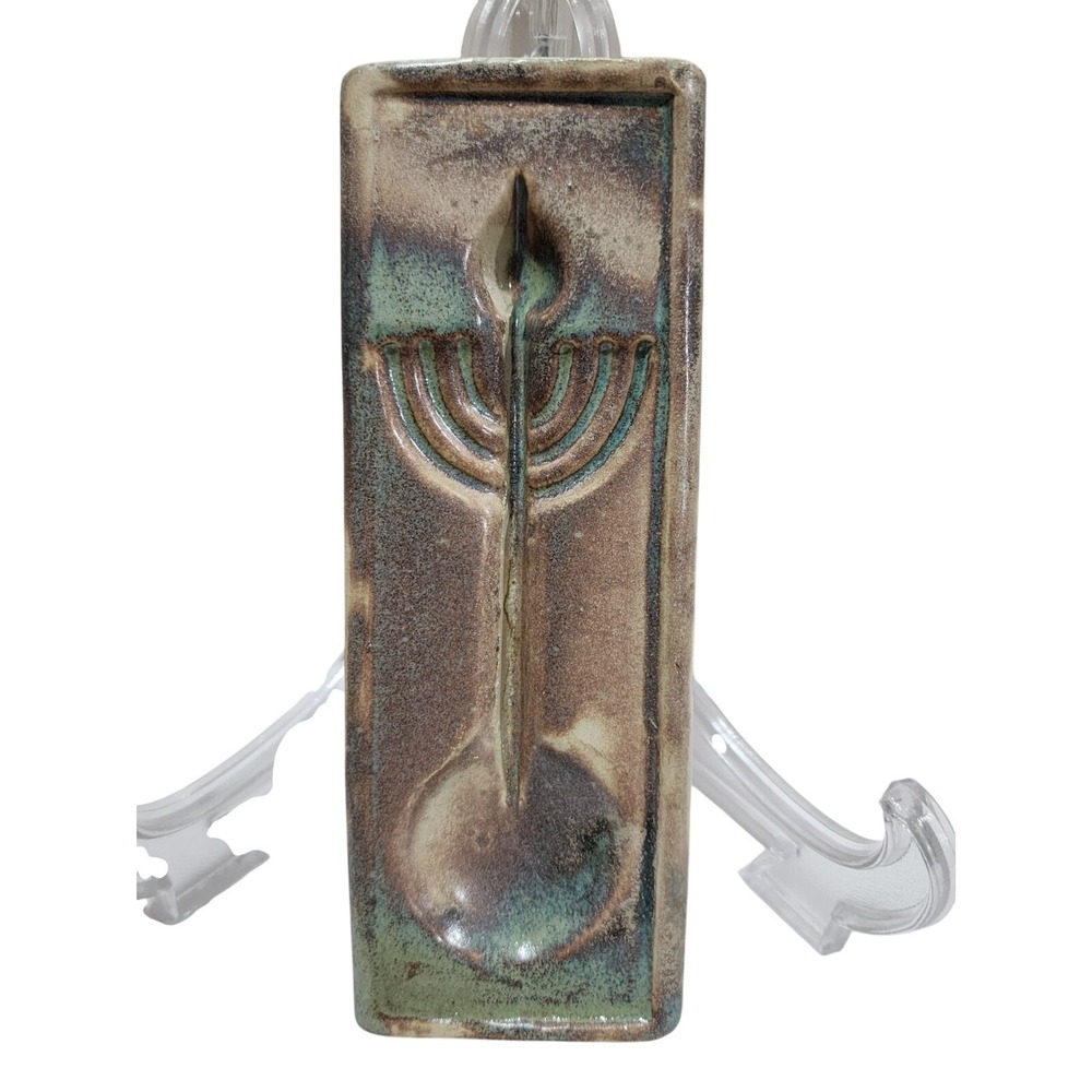 Handmade The Soul Menorah Ceramic Olive Oil Lamp Judaica Efrat Alfasi Israel